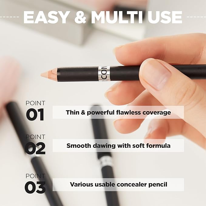 THESAEM Cover Perfection Concealer Pencil – Non Comedogenic spot Eraser - Conceal Blemish,Aging Spot,Acne&Freckle – Multi-Use Under Eye Concealer for Dark Circle,1.4g (2.0 Rich Beige)
