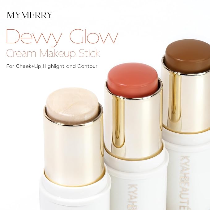 Trio Contour Sticks Set, Highlighter Stick & Bronzer Stick & Blush Stick for Cheek+Lip,Highlight and Contour to Create a Natural Dewy Makeup Look for Light| Set of 45g/1.6fl.oz