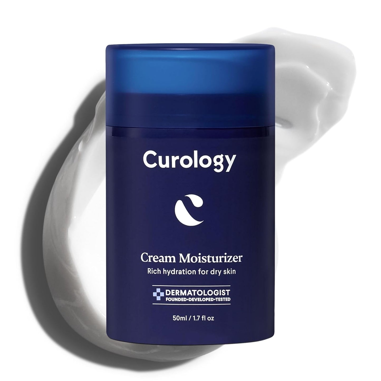 Curology Cream Moisturizer, Rich Hydrating Face Lotion for Dry Skin, with Shea Butter and Hyaluronic Acid, 1.7 fl oz