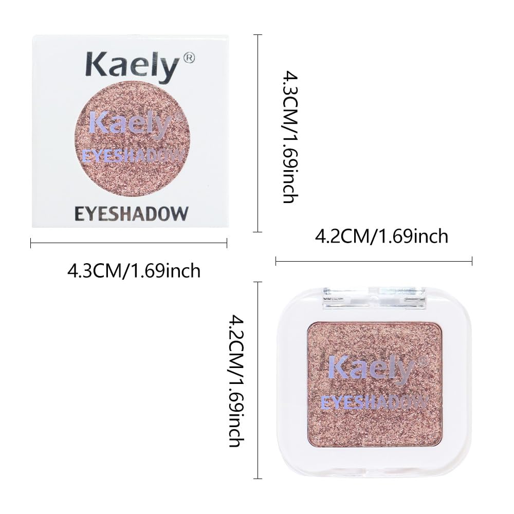 Brown Shimmer Single Eyeshadow Makeup Palette, Natural Brown Single Eye Shades, Mini Travel Palette for Women, Everyday Eyeshadows Makeup 21#