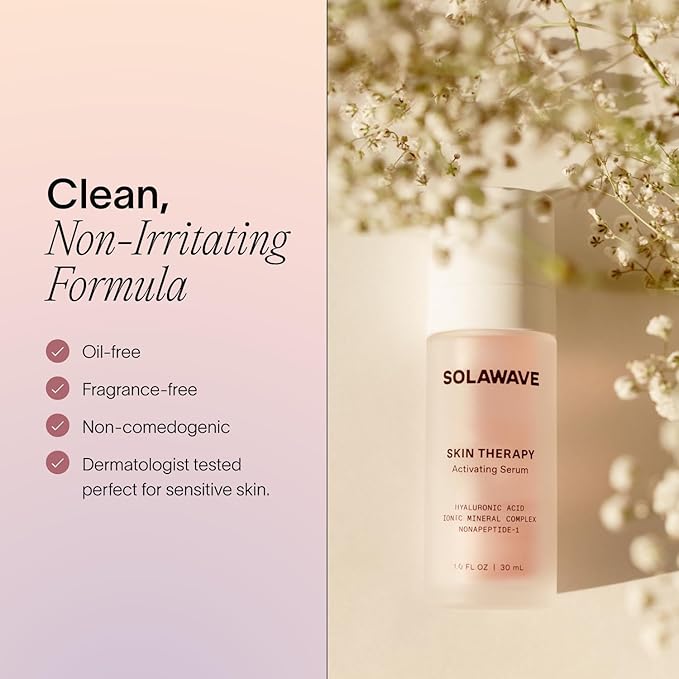 SolaWave Skin Therapy Activating Serum with 1 Refill | Enhance Red Light Therapy Wand Results | Hydrating Skincare for Microcurrent Galvanic Current