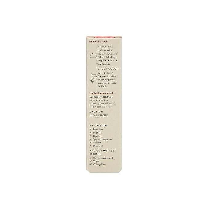 Honest Beauty Tinted Lip Balm | Antioxidant-rich Acai Extracts + Avocado Oil | EWG Certified, Vegan, Cruelty Free | Blood Orange