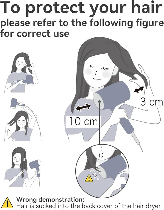 Hair Dryers for Women, CONFU Hair Dryer with Diffuser, Blow Dryers for Men, Hairdryer with Diffuser Attachment, Portable Lightweight Fast Drying Negative Ion Hairdryer for Home