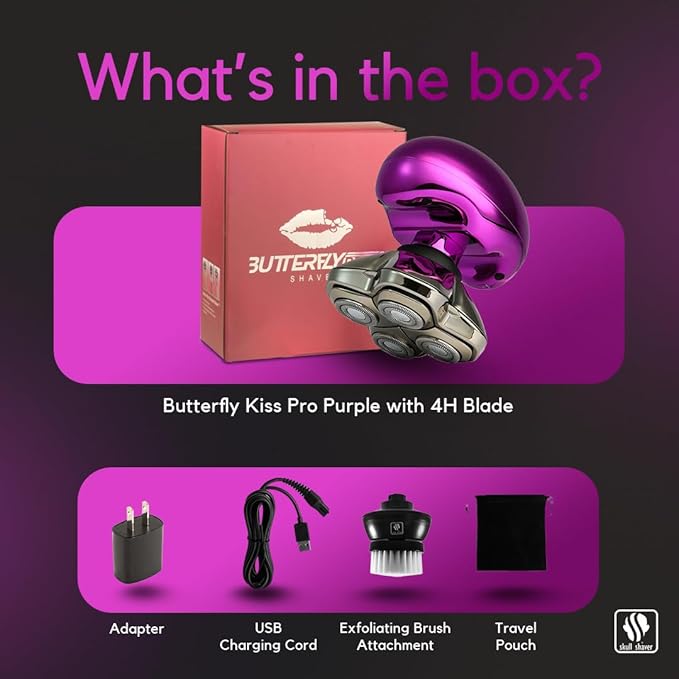 Skull Shaver Butterfly Kiss Pro (Purple): Best Electric Shaver for Bikini, Leg, Body Shaving