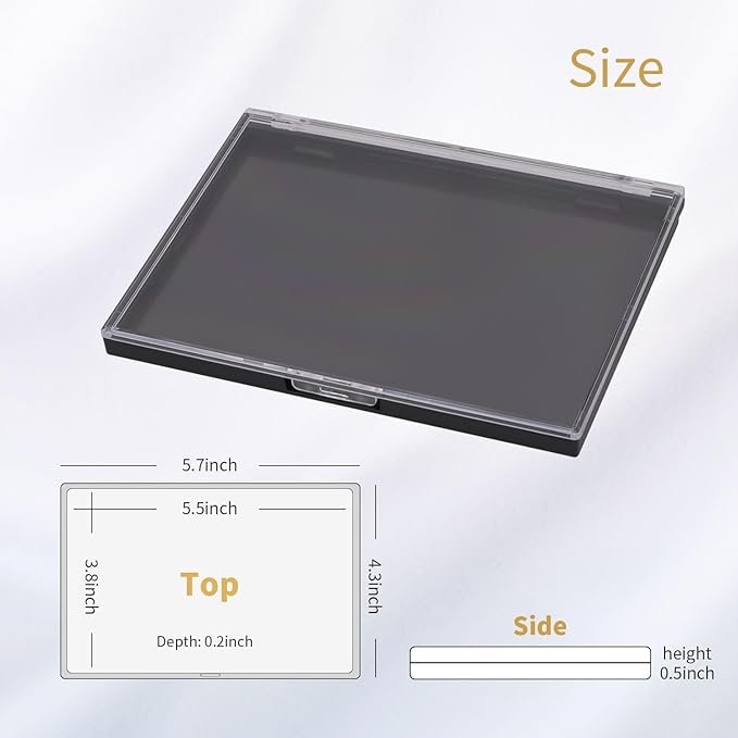 AJLTPA Magnetic Makeup Palette with Clear Top, Empty Eyeshadow Pan Dispensing Storage Box with 40Pcs Adhesive Metal Stickers for DIY Cosmetics Lipstick Blush Powder(Medium Palette - 5.7"x4.3")