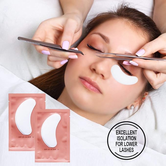 Under Eye Pads, Lint Free Lash Extension Eye Gel Patches for Beauty Salon False Eyelash Extensions Grafting, Hydrogel Eye Mask Beauty Makeup Tool (110 pairs with bag)