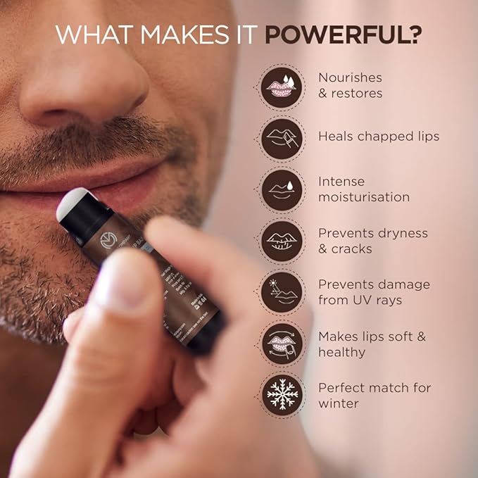 The Man Company Nourishing Lip Balm with Vitamin E, Almond & Olive Oil | Soft, Supple, Moisturizes | Free from Dry/Chapped Lips - 4gm