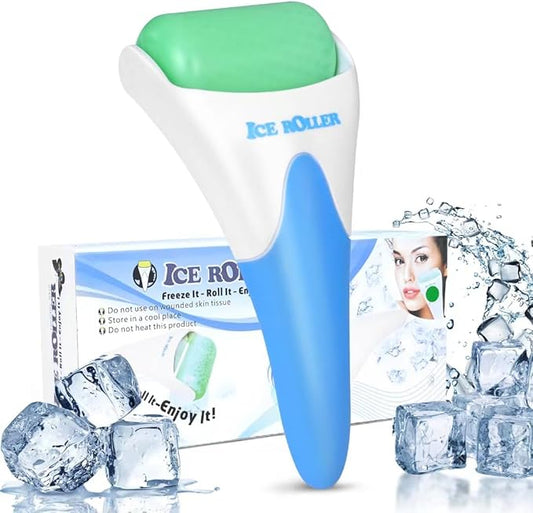 ONLYSKY BEAUTY Ice Roller Face Cooling Cold Roller for Body Eyes Face Skin Care Tools, Roller Cooling Roller for Women & Men(Blue Handle+Green Roller