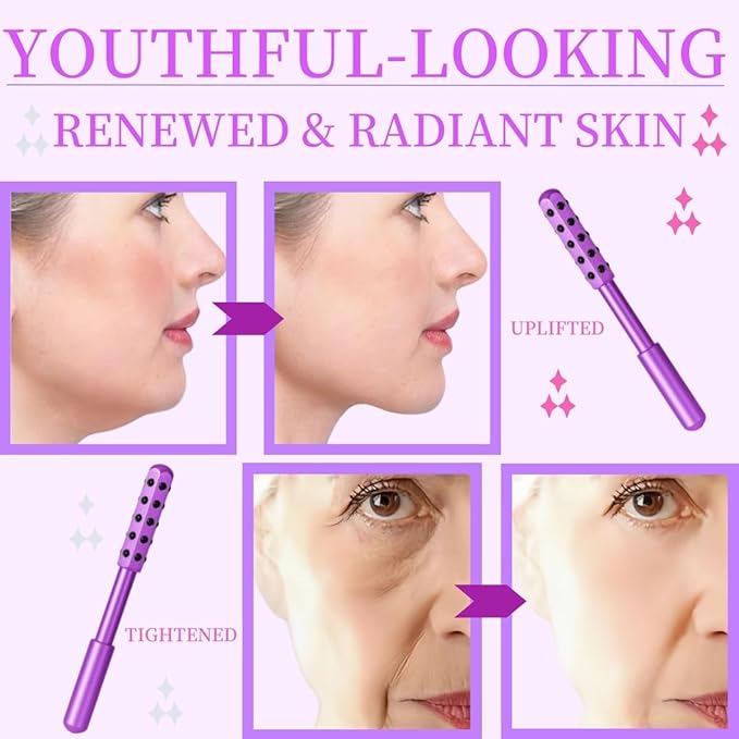 KOTOMI Radiance Beauty Roller,Up Lifting Facial Massage Roller, 30 Germanium Stone Face Sculpting Tool, Facial Roller for Face Beauty Massage, Helps Blood Circulation, Reduces Puffiness