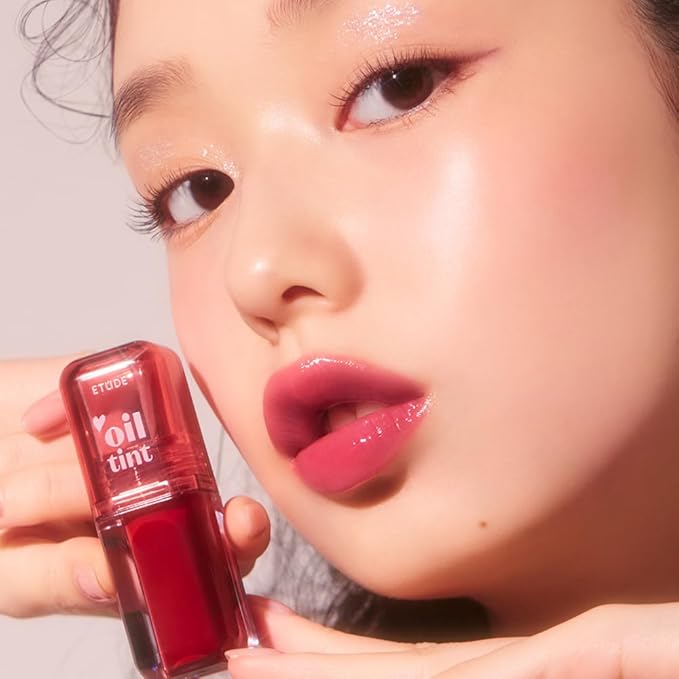 ETUDE Dear Darling Oil Tint #6 Pink Oil 4.2g | High Moisturizing and Strong Hydrating Lip Oil/Lip Gloss | Smooth and Moist Lips | Non-Sticky Lip Oil Tint For Dry Lips | K-beauty