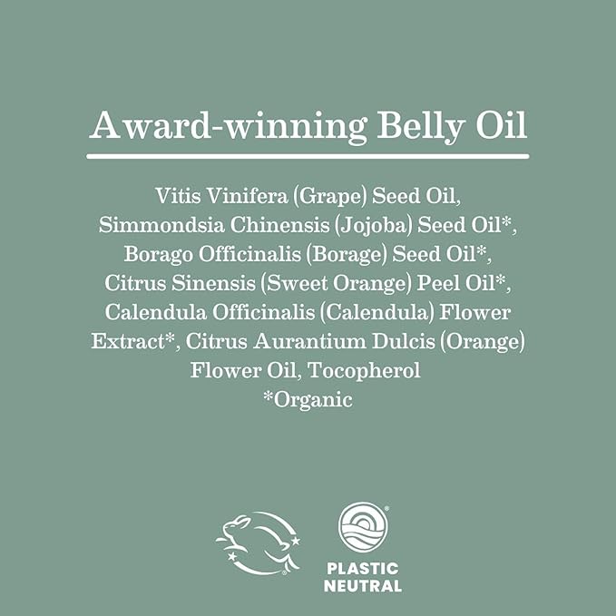 Earth Mama Belly Oil for Dry Skin | Calendula Skin Care Moisturizer Oil to Encourage Natural Elasticity and Help Prevent Stretch Marks During Pregnancy and Postpartum, 4-Fluid Ounce (3-Pack)