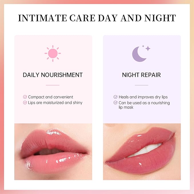 Erinde Lip Butter Balm, Moisture Hydration Lip Butter Gloss, Sheer Tinted Lip Mask and Lip Balm, Soothing Lip Treatment Care Makeup, Shine Lip Glow Oil for Dry, Chapped Lips, 05 Cherry