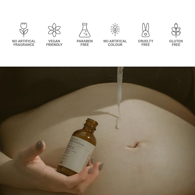 Birth Skincare Stretch Mark Serum for Pregnancy and Postpartum. Natural and safe for sensitive skin and all skin types. ๐๐๐๐ ๐ข๐ง ๐๐๐ง๐๐๐, 2oz | 59 ml