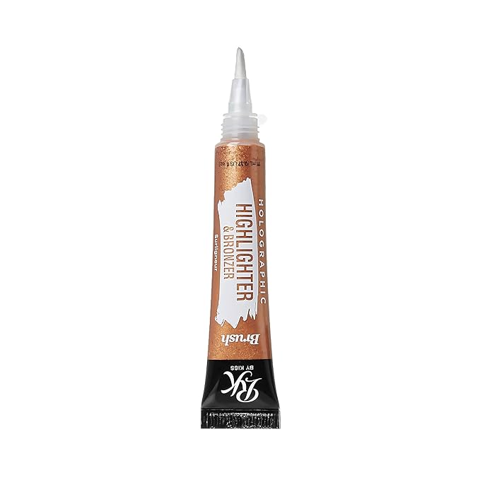 Ruby Kisses HD Brush Concealer & Foundation, Full Coverage, Color Correcting, Highlight, Contour 3 Pack (Rich Gold Bronzer)