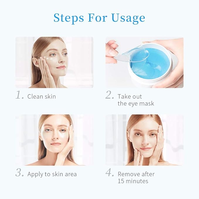 '+WIS+ Under Eye Patches, Collagen Eye Mask for Eye Moisturizing, Dark Circles, Wrinkles, Eye Gel Pads, Firming Eye Mask, Under Eye Bags, Eye Skin Care Pads With Collagen 30 Pairs