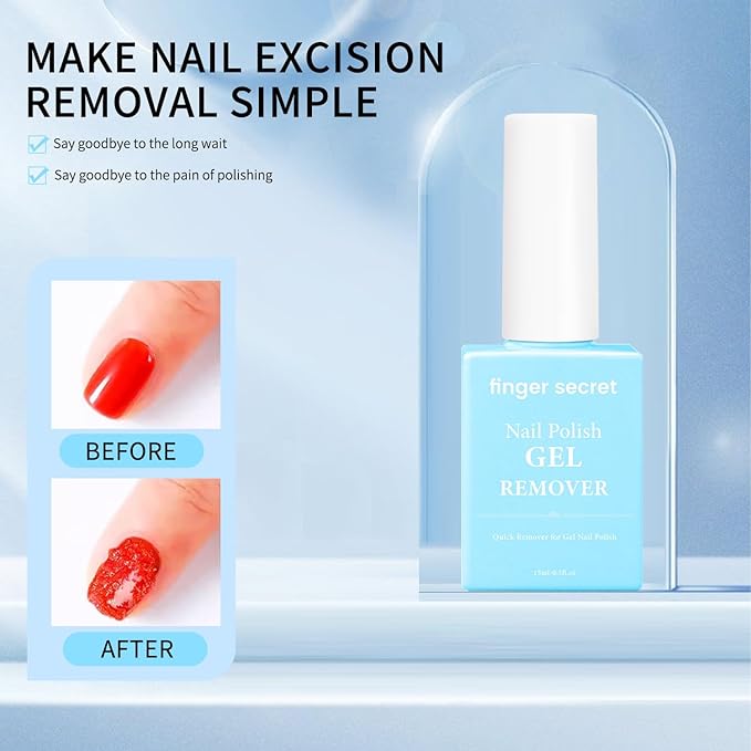 Gel Nail Polish Remover Kit: Nail Care with Nail Polish Remover, Cuticle Oil, 3-In-1 Nail Strengthener and Professional Tools Kit for Nail Growth and Nail Health,Enhance Nail Care