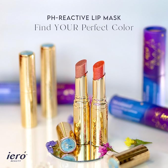 ieró Beauty Moonkissed Luminous PH Tinted Lip Balm w/Shea Butter & Vitamin E, Lip Care Moisturizer, Lip Plumper for Soft & Supple Lips, Paraben Free, Vegan, Sheer Rose w/Golden-Pink Shimmer