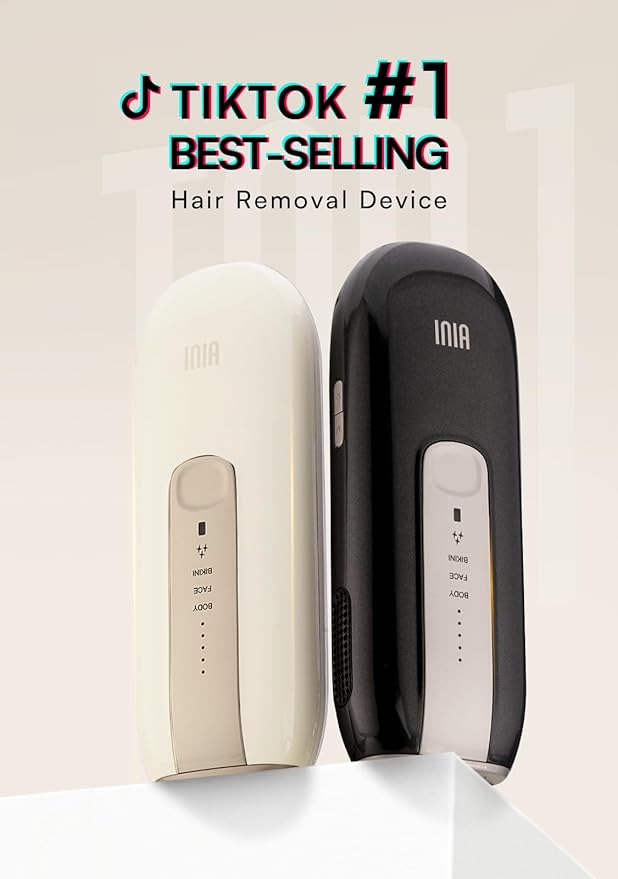 Laser Hair Removal Device for Women and Men, INIA Fond Hair Remover with Long-Lasting in Hair Reduction for Body&Face, Safe at-home Results for Armpits, Bikini and Legs