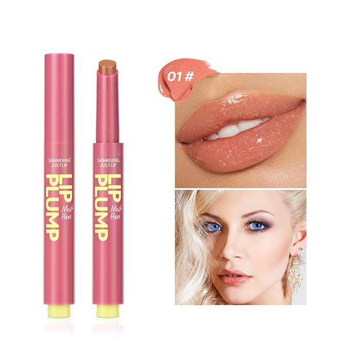 MAEPEOR Hydrating Lip Plumper 12 Colors Moisturizing Shiny Juicy Lip Balm Long Lasting Nourishing Lip Pluming Balm(Color 01)