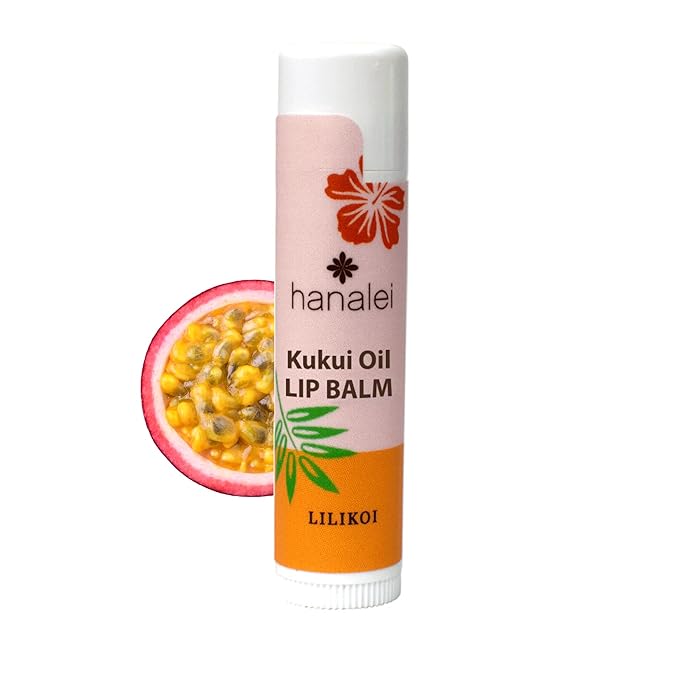 Hanalei Lip Balm and Moisturizer - Natural Kukui Oil and Beeswax Lip Moisturizer to Hydrate and Replenish Dry, Chapped Lips - Made in USA - Lilikoi