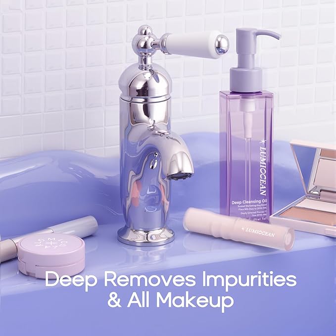 Deep Cleansing Oil, Waterproof Makeup Remover for All Skin, Makeup Blackhead Remover Gentle and Non-irritating, Facial Oil Cleanser 5.07oz