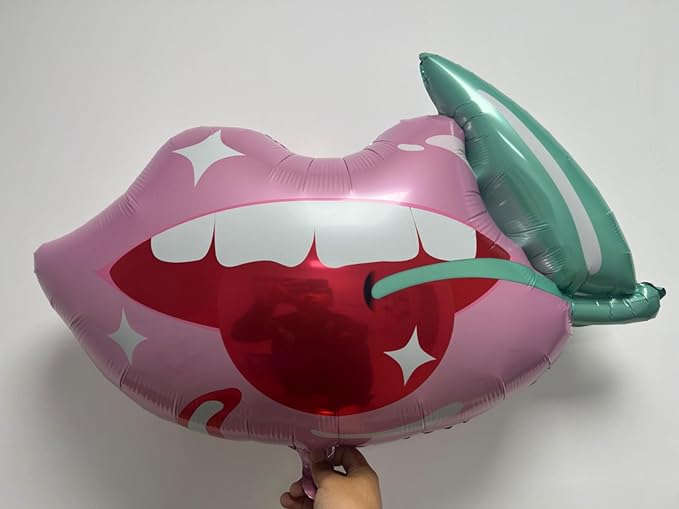 4pcs lip cherry balloons for cherry theme birthday party decorations.summer fruit cherry balloons birthday wedding baby shower supplies