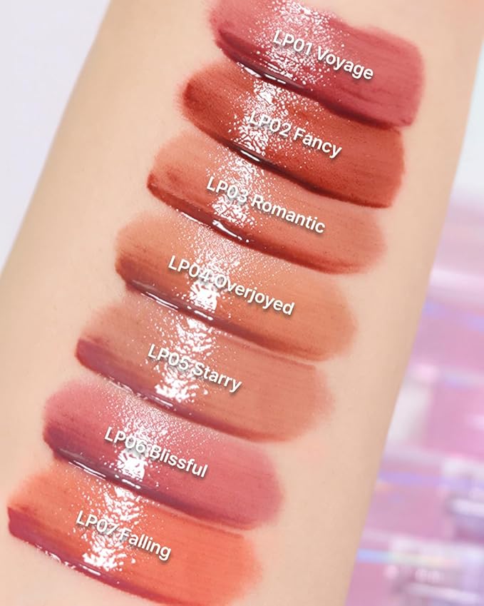 DEARMAY LA PISTE LIP TINT LP02 Fancy 0.14 oz. long lasting lip stain with glossy finish and lightweight texture, non sticky, hydrating formula with no flaking and glassy vivid tint, korean makeup