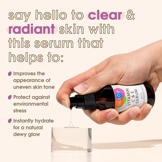 Vitamin C Face Serum, Hydrating Vitamin C Serum for Face with Hyaluronic Acid, Suitable For All Skin Types, Targets the Appearance of Dull Spots 2oz