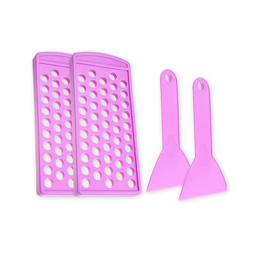 Lip Balm Filling Tray and Spatula (2 Sets) - Fast and Easy To Use - Just Pour & Spread - Instantly Fills 50 Lip Balm Containers (sold separately) - Make Your Own Natural Lip Balm Chapsticks at Home