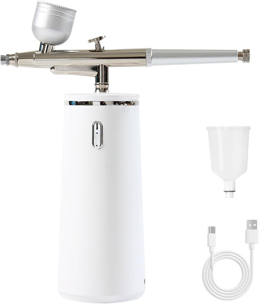 Microtree Nano Facial Steamer - Rechargeable & Portable High Pressure Face Oxygen Sprayer Machine, 0.3mm Nozzle Micro Mist Skin Hydrator, Essential Water Infusion Facial Spa Treatment, White