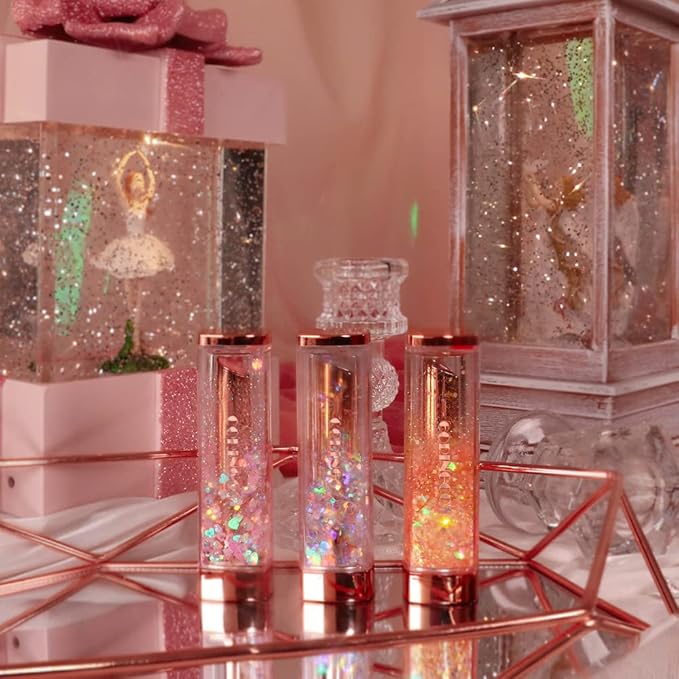 Sparkle Cute Changes Color Lip Balm #03 Swan Lake|Colored Lip Cream Lip Gloss, Glitter Lip Care Lip Pack Birthday Gift Glitter Gift Sequin Shiny Spangle Lipbalm crema de labios de color
