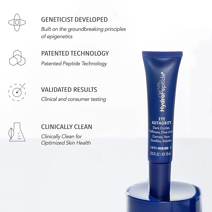 HydroPeptide Eye Authority, Brightens and Helps Restore Radiance to Tired Looking Eyes, 0.5 Ounce