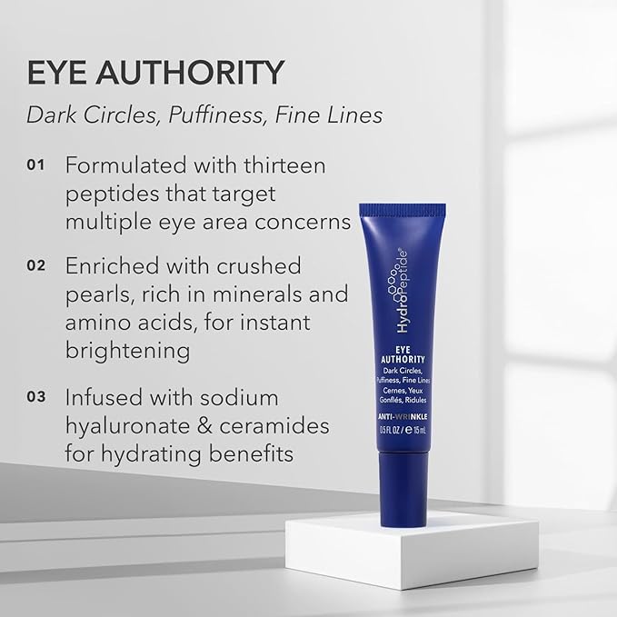 HydroPeptide Eye Authority, Brightens and Helps Restore Radiance to Tired Looking Eyes, 0.5 Ounce