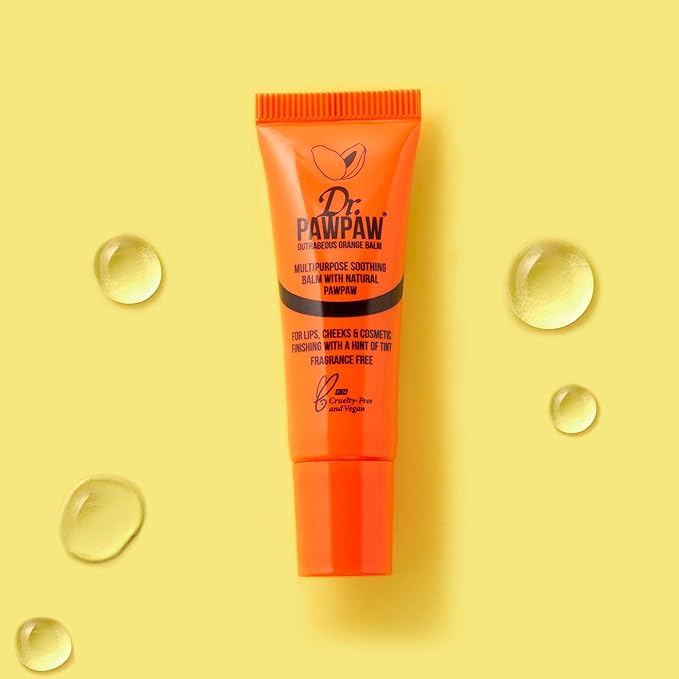 Outrageous Orange Balm, Multi-Purpose Natural No Fragrance, for Hydrating Lips, Skin, Hair, Cuticles, Nails & Beauty Finishing (10 ml)
