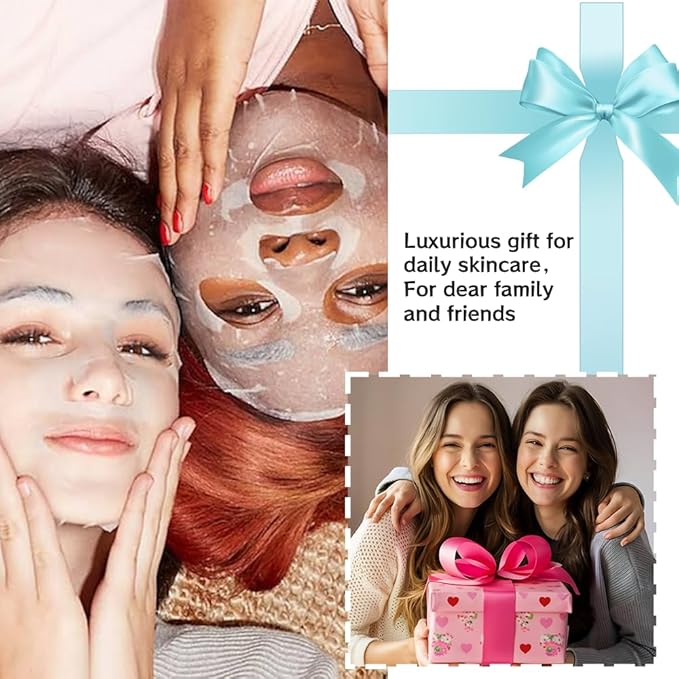 Kaely 40 Pack Bulk Face Masks for Kids, Kids Face Mask Spa Day Kit Supplies, Spa Party Favors for Teens Girls Women, Sheet Facial Mask Skincare Gifts Set, Moisturize Soothe for All Skin Types, 01