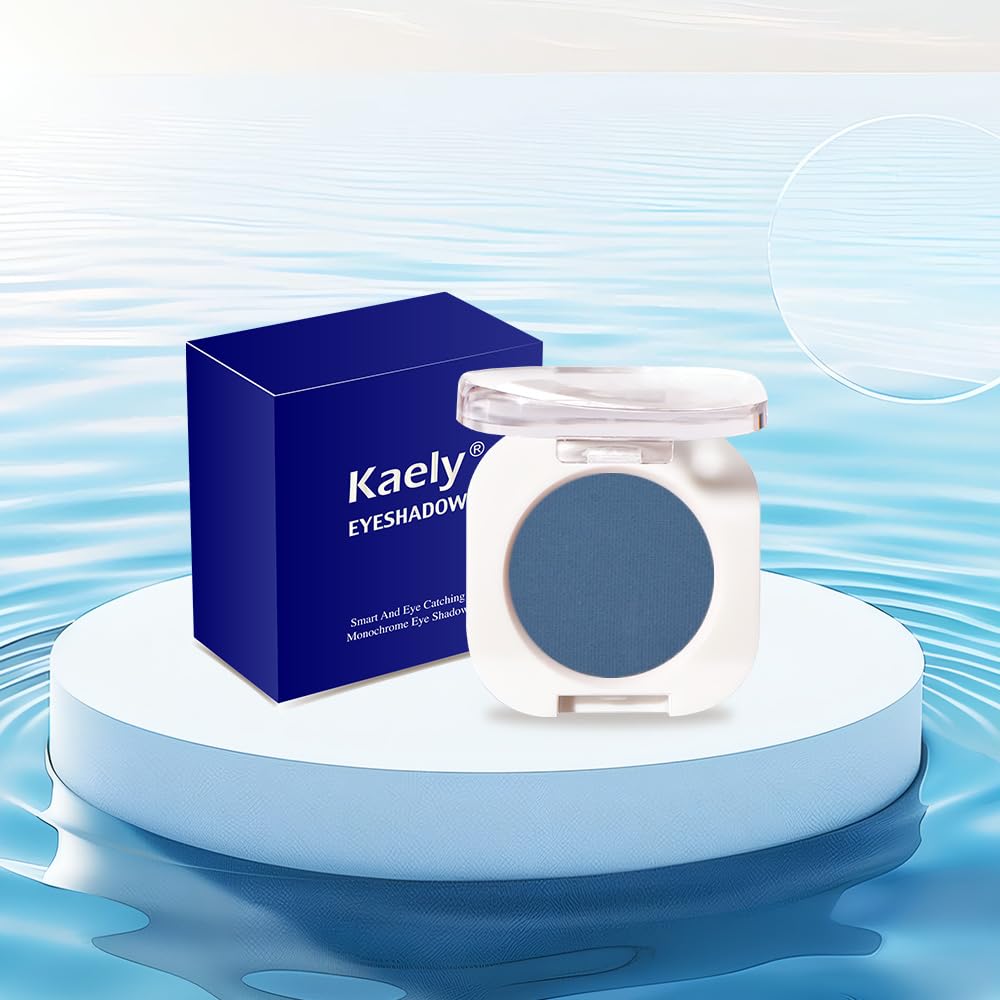 Single Matte Eye Shadow Palette Makeup, Blue Matte Eyeshadow for Women Halloween Birthday Party Wear, Monochrome Eye Shadow Makeup, Pigmented Waterproof Sombras Para Ojos, 34