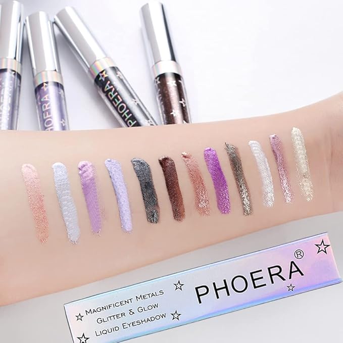 Glitter Eyeshadow,Makeup For Eyes Liquid Shimmer Sparkle Glow Light Colors Pencil Stick Shiny Long Lasting Waterproof Shining Eye Shadow Sets Metallic Pigments Metals Gloss Sparkling Pen Kit (A102)