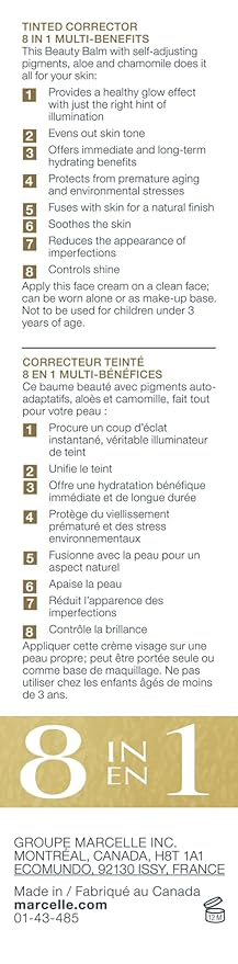 Marcelle BB Cream Golden Glow, Universal Shade, Tinted Moisturizer, Skin Enhancer, Illuminator, Beauty Balm, Non-Comedogenic, Paraben-Free, Oil-Free, Hypoallergenic, Cruelty-Free, 1.5 fl oz