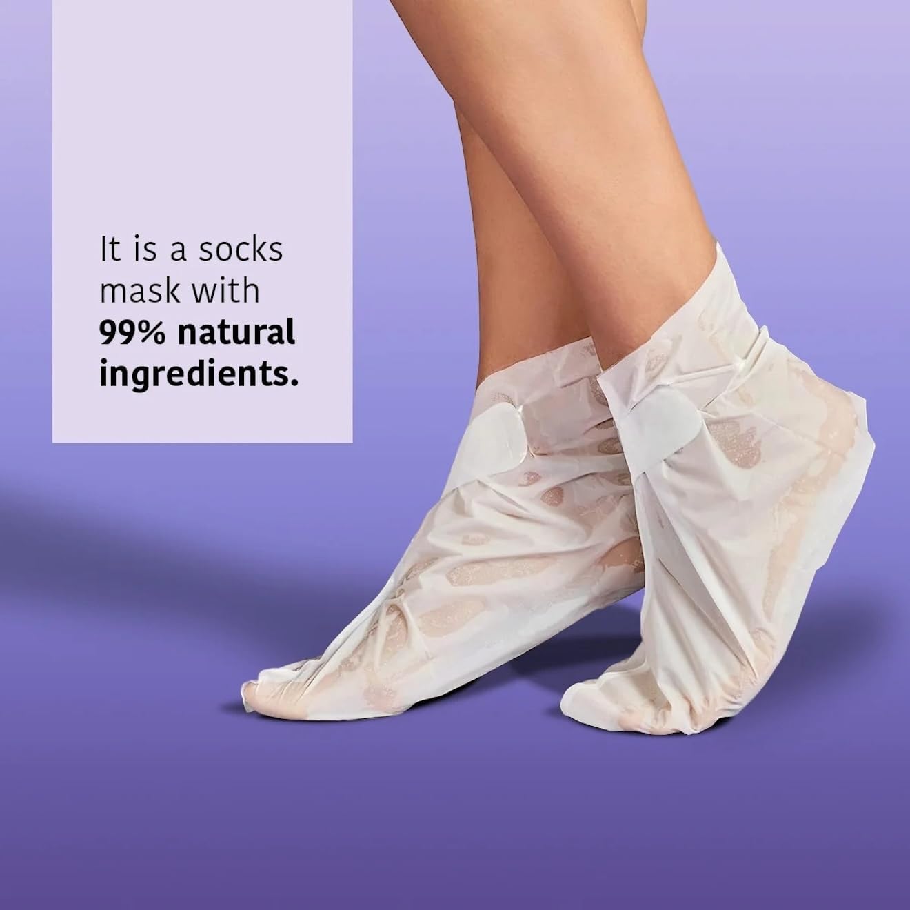 IROHA NATURE Exfoliating Foot Peeling Socks | 2 Pairs (2 Uses)| With Glycolic, Lactic, Salicylic Acids & Lavender | Intensive Treatment for Callused, Dry & Cracked Feet | Vegan Formula