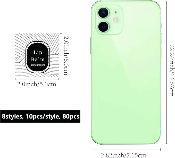 CRASPIRE Lip Balm Labels 80pcs Homemade Lip Balm Labels 2” Clear Lip Balm Labels for Tubes Printable Waterproof Lip Balm Stickers Labels for Lip Balm Handcream Candle Container(Geometry)