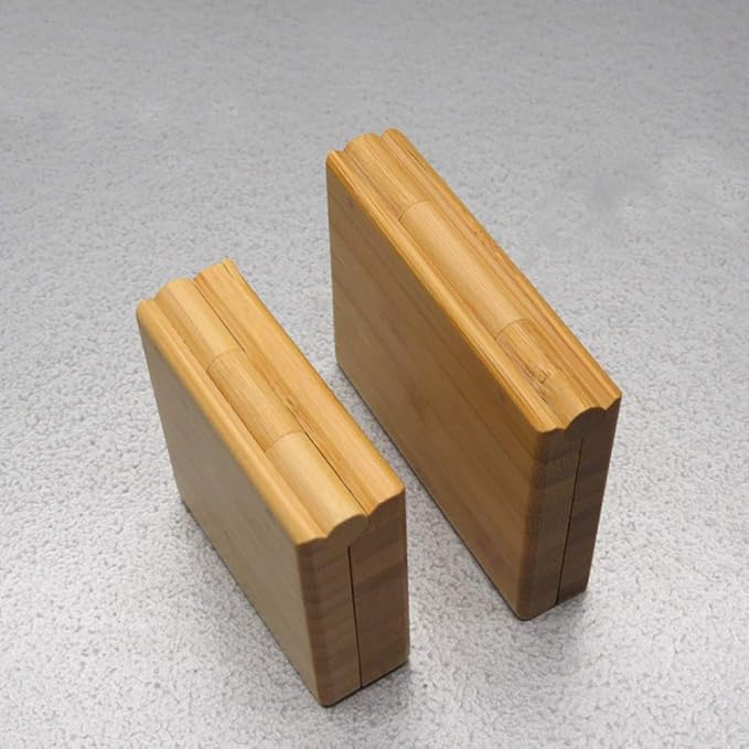 mollensiuer Bamboo Empty Eye Shadow Case Box Double Grid Magnetic Eyeshadow Makeup Palette Cosmetics Organizer Container with Makeup Brush and Aluminum Palette Pans for Eye Shadow, Blush, Powder