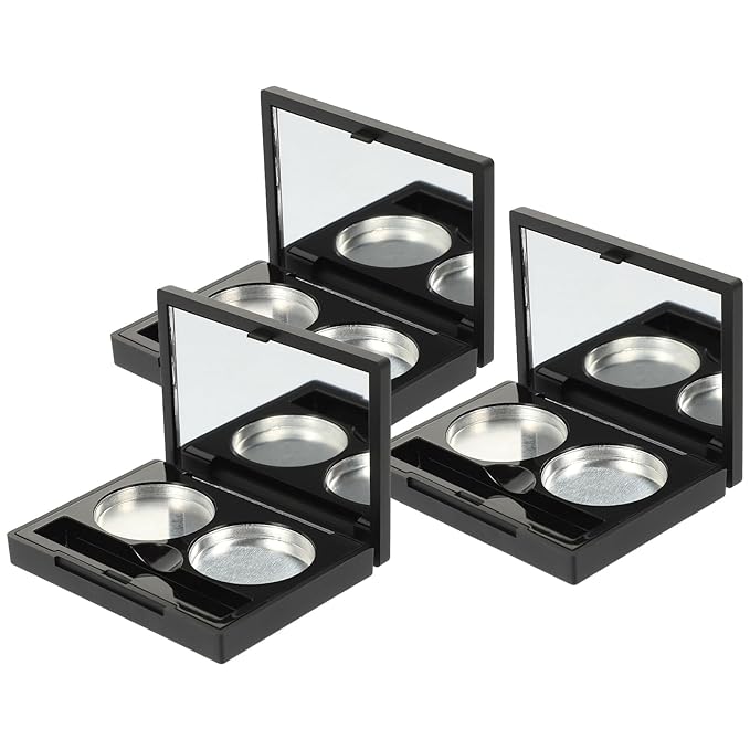 Empty Magnetic Eyeshadow Makeup Palette with 2Pcs Round Metal Pans,Magnetic Makeup Palette, Empty Makeup Palette,Aluminum Blush Empty Magnetic Eyeshadow Case,Customizable Beauty Organizer