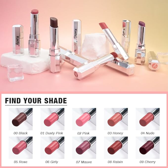 Kaely 2Pcs Honey Glossy Lipstick for Women, Mauve & Cherry Moisturizing Shine Lipstick for Dry Lips, Hydrating Nourishing Tinted Lip Balm, Sheer Lightweight Lip Gloss Stain Makeup, Vegan, 07+09