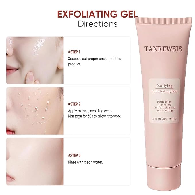 Exfoliating Gel, Purifying Exfoliating Gel for Dark Spot, Dark Spots Remover Facial Exfoliator Cleanser, Deep Cleansing Facial Cleanser Scrub for All Skin Types (2pcs)