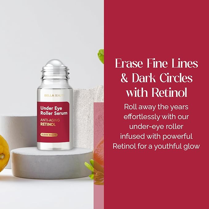 Eye Roller Serum with Retinol & Vitamin B5 - Hydrating & Soothing Under Eye Serum for Dark Circles and Puffiness & Fine Lines - Anti Aging Korean Skin Care - 1.69 Fl Oz./50ml