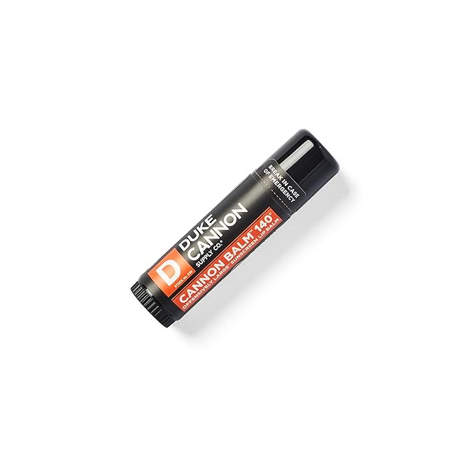 Duke Cannon Balm 140 Tactical Lip Protectant - Blood Orange Mint Flavored Lip Balm with SPF 30, Large Size, Premium Ingredients, Outdoor Lip Care for Men
