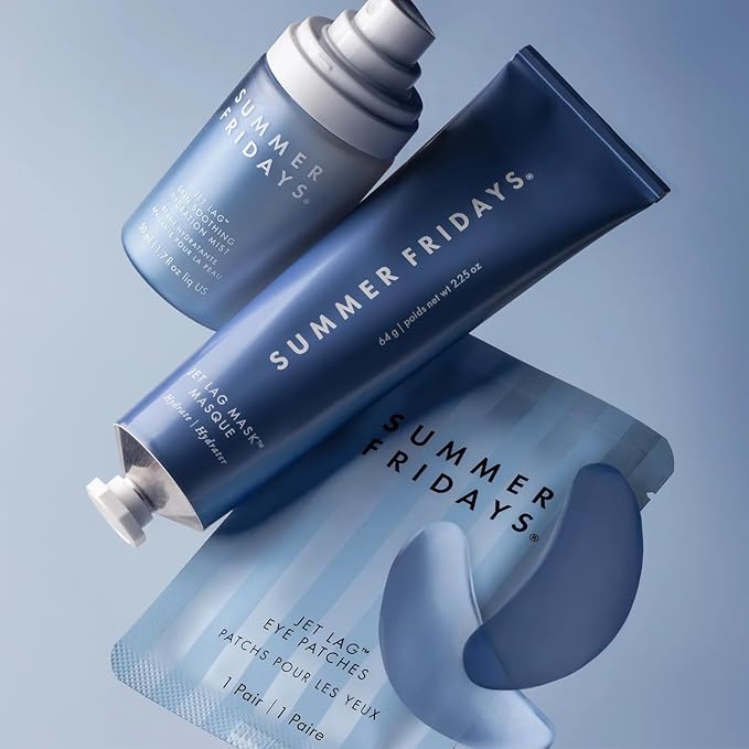 Summer Fridays Jet Lag Under Eye Patches - Hydrating & Depuffing Hydrogel Eye Masks with Caffeine & Peptides to Soothe & Refresh the Undereye Area (6 Pairs)