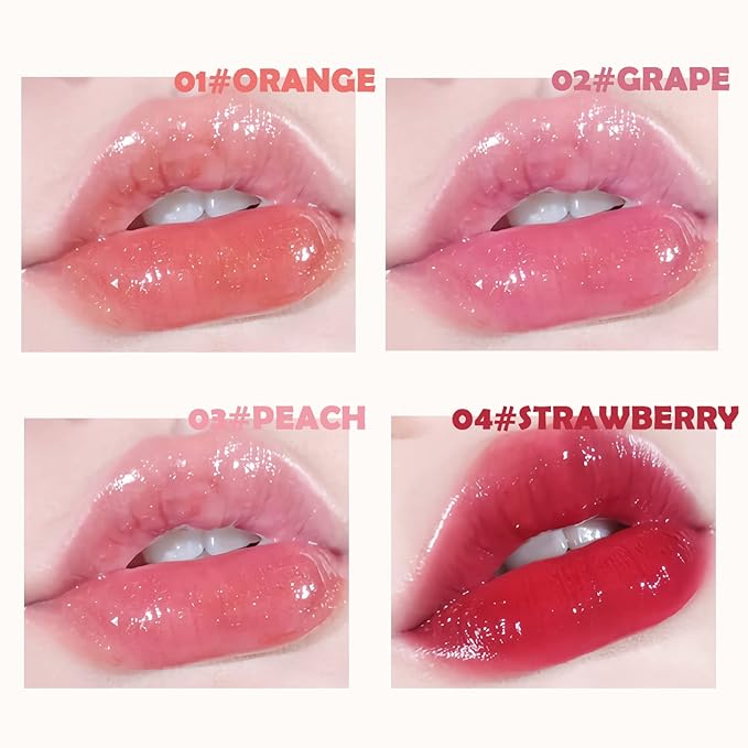 Plumping Lip Oil,Lip Gloss Hydrating Tinted Lip Balm Lip Care Transparent Toot Lip Oil Tinted Lip Glow Oil Long Lasting Nourishing Non-sticky Repairing Lightening Lip Lines Shine Primer Lip Tint(Grape)