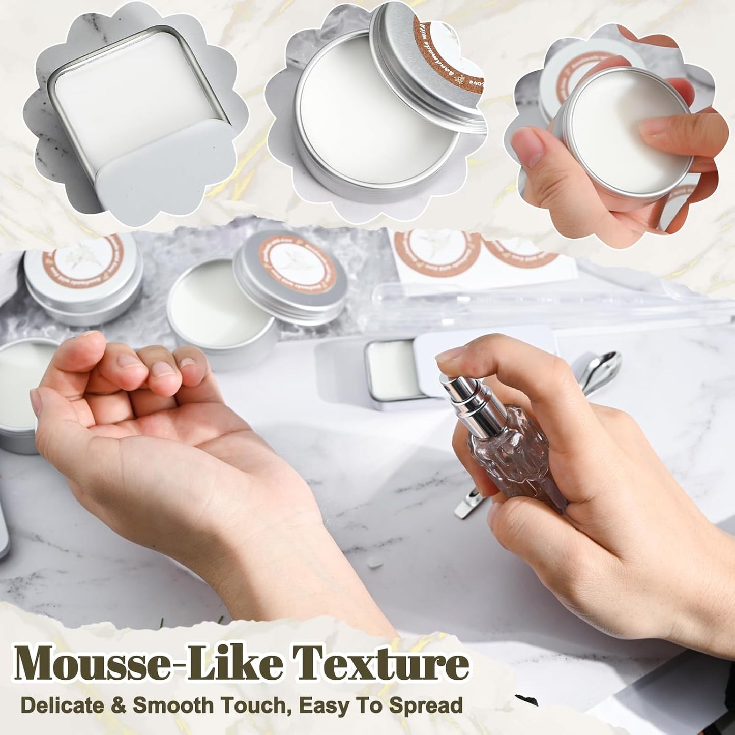 JUYRLE Perfume Making Kit- DIY Solid Perfume Making Kits for Women, Portable Pocket Solid Balm with Travel Size Bottle, Make Your Own Fragrance, Fragrance Blam Gifts for Girls