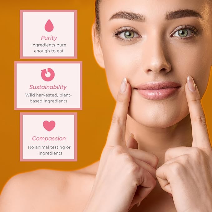 Natural Lip Butter Lip Balm - Blossom - Pure Enough to Eat - Made With Just 6 Vegan Ingredients - Moisturizing Lip Care for All Day Hydration (Single)